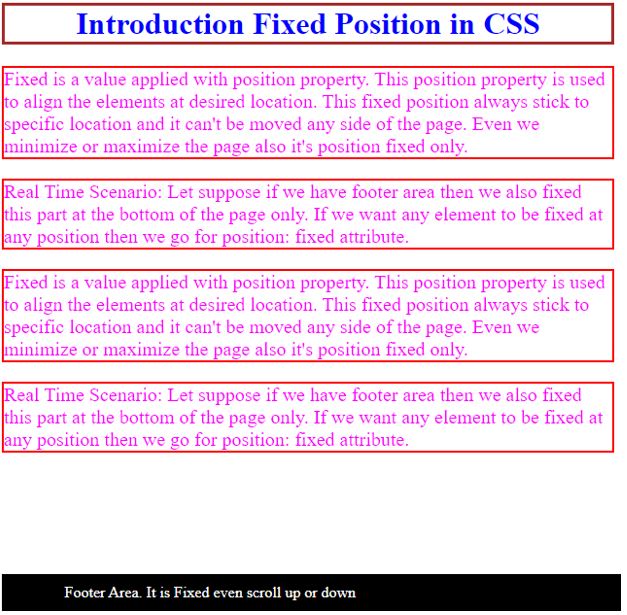 position:fixed overflow css